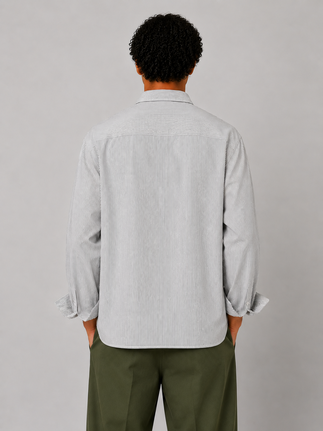 Camicia riga verde