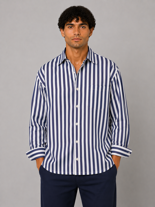Camicia righe blu