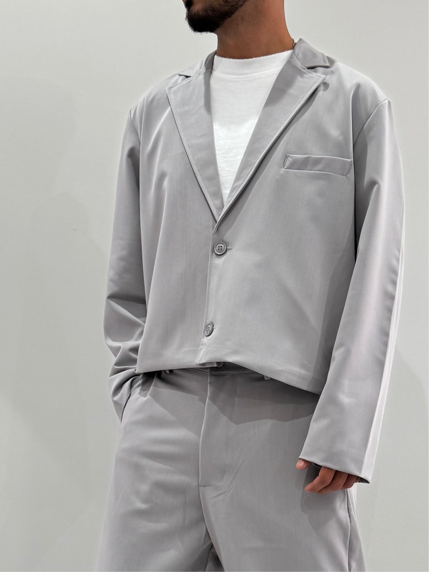 Coordinato cropped grey