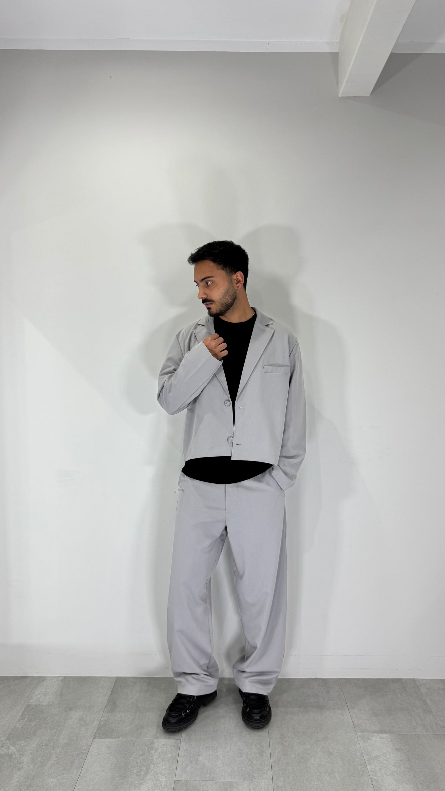 Coordinato cropped grey