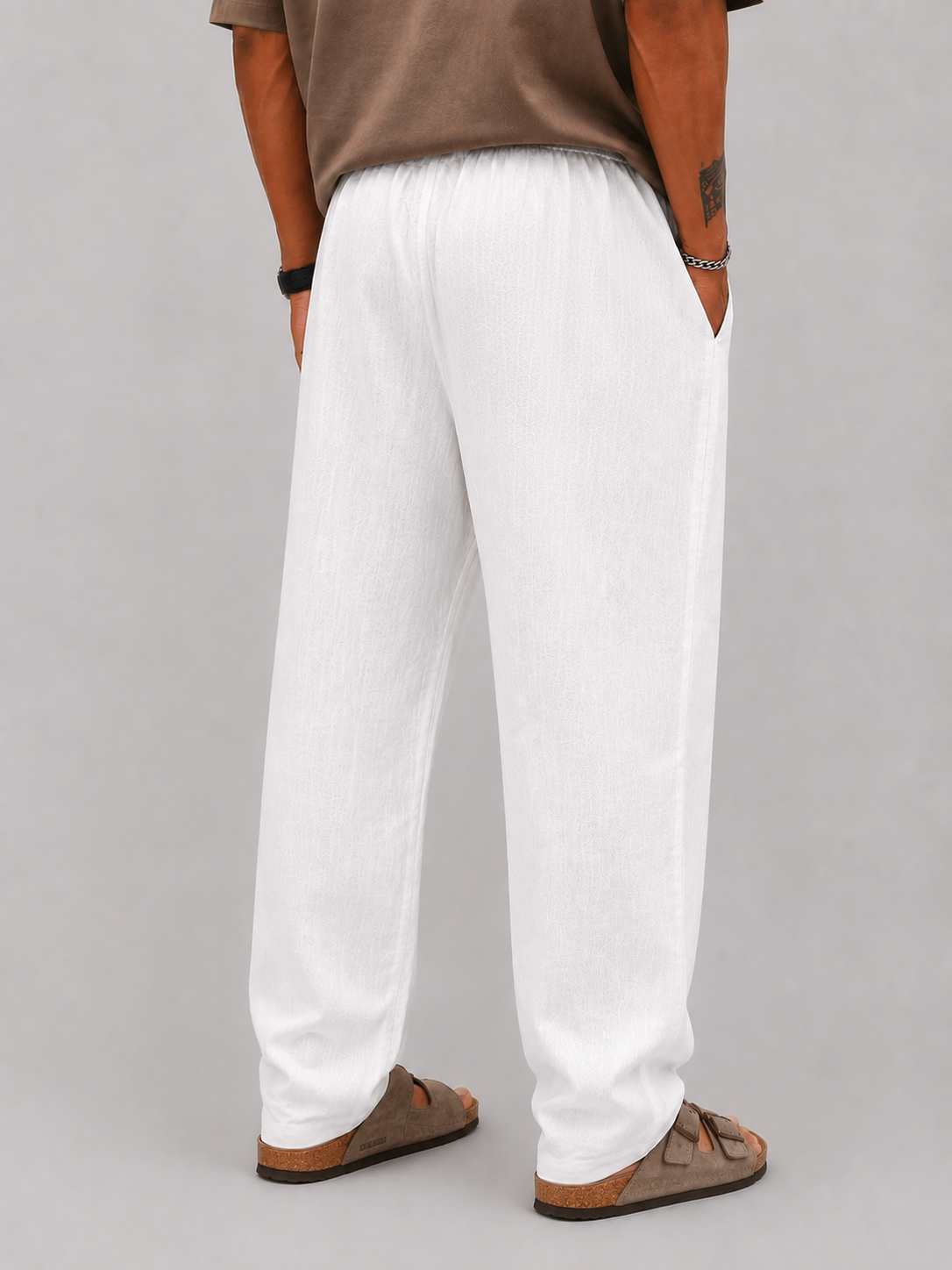 Pantalone lino perla