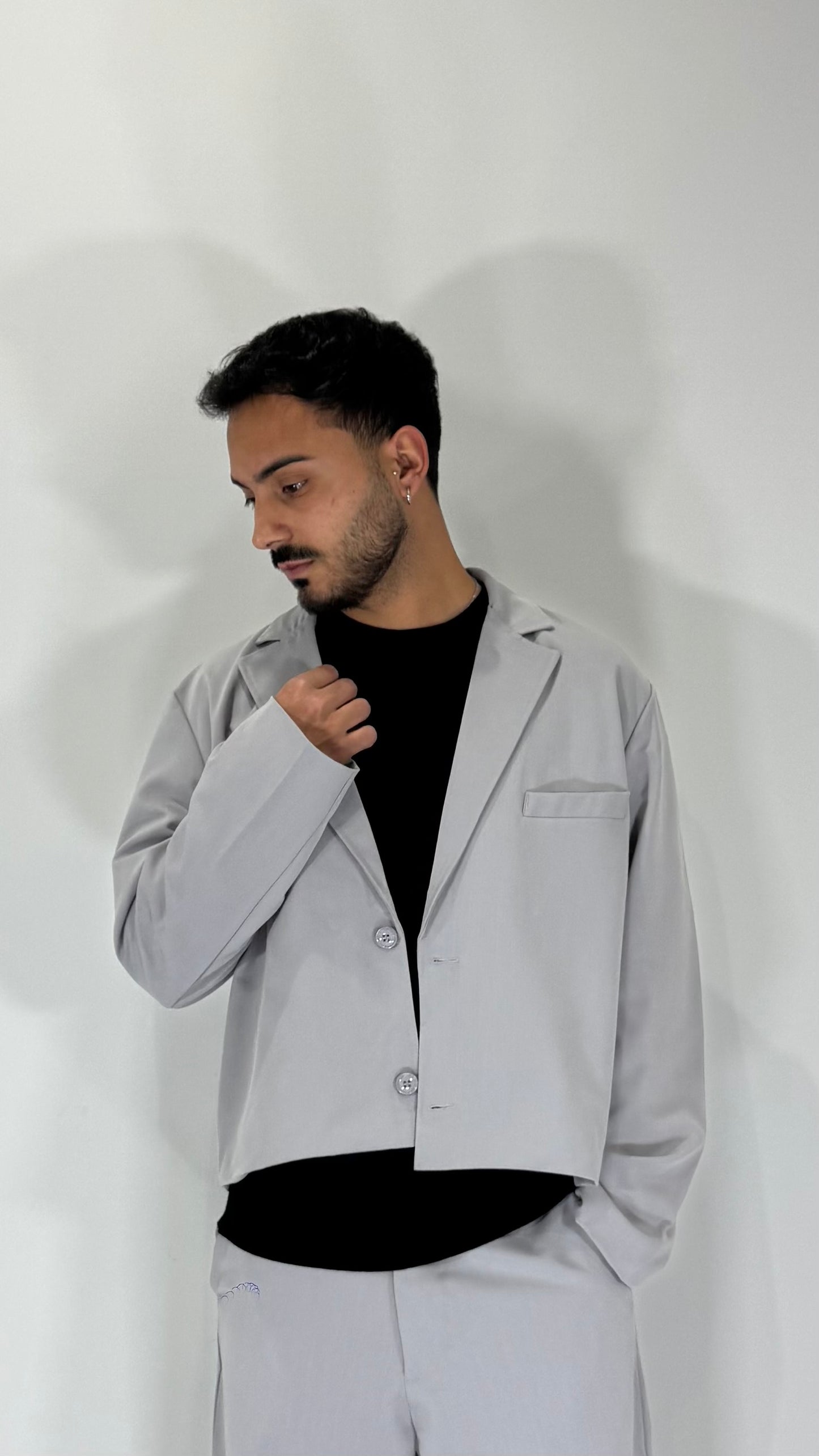 Coordinato cropped grey