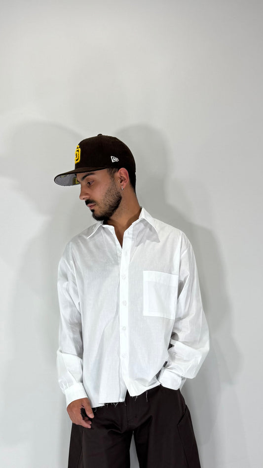 Camicia Crop Fondo Sfrangiato