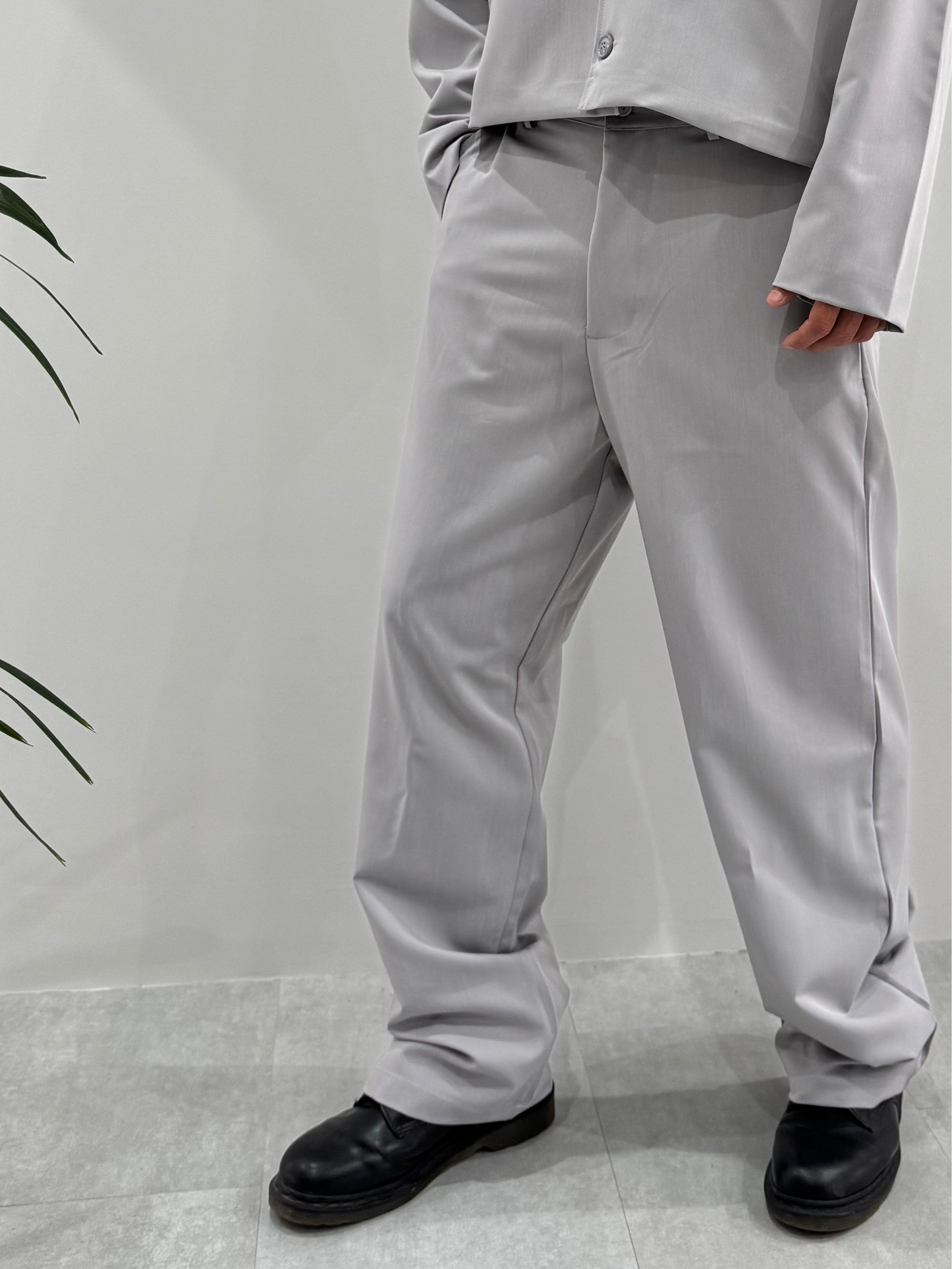 Coordinato cropped grey