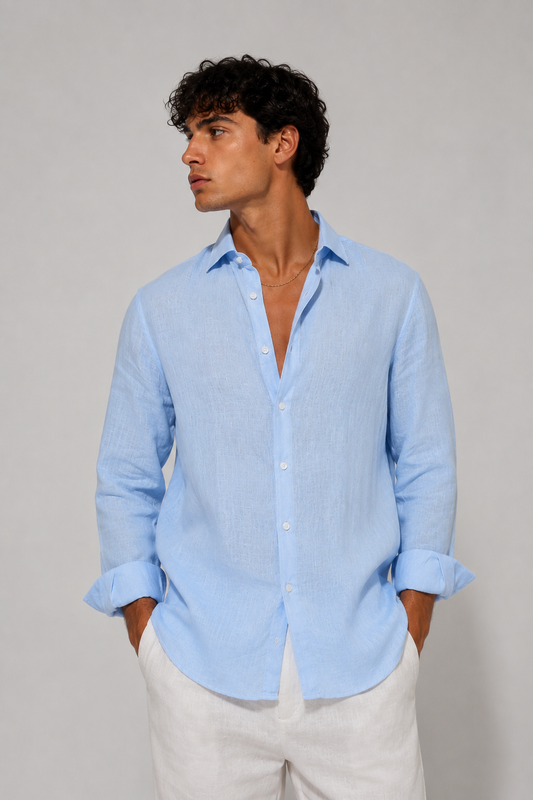 Camicia in lino Cielo