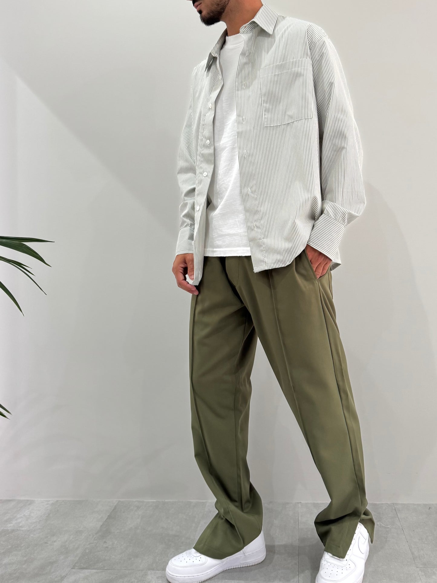 Camicia righe verde